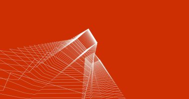 Mimari sanat konseptinde soyut çizgiler, minimum geometrik şekiller. 