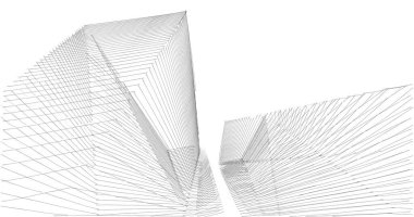 Mimari sanat konseptinde soyut çizgiler, minimum geometrik şekiller. 