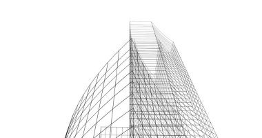 Mimari sanat konseptinde soyut çizgiler, minimum geometrik şekiller. 