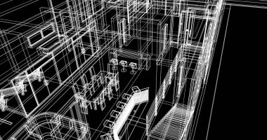 soyut mimari duvar kağıdı tasarımı, dijital konsept arkaplan