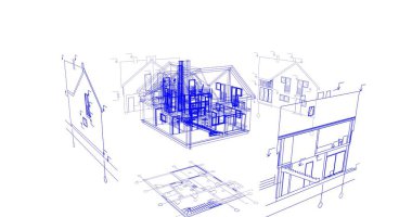 soyut mimari duvar kağıdı tasarımı, dijital konsept arkaplan