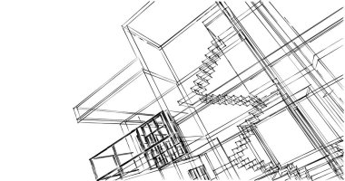 soyut mimari duvar kağıdı tasarımı, dijital konsept arkaplan