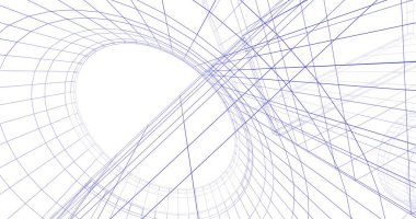 Mimari sanat konseptinde soyut çizgiler, minimum geometrik şekiller. 