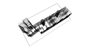 soyut mimari duvar kağıdı tasarımı, dijital konsept arkaplan