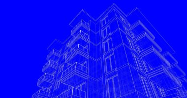 soyut mimari duvar kağıdı tasarımı, dijital konsept arkaplan