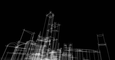 soyut mimari duvar kağıdı tasarımı, dijital konsept arkaplan