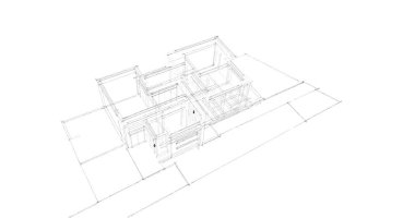 Mimari sanat konseptinde soyut çizgiler, minimum geometrik şekiller. 
