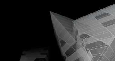 Mimari sanat konseptinde soyut çizgiler, minimum geometrik şekiller. 