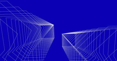 Mimari sanat konseptinde soyut çizgiler, minimum geometrik şekiller. 