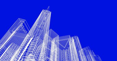 soyut mimari duvar kağıdı tasarımı, dijital konsept arkaplan