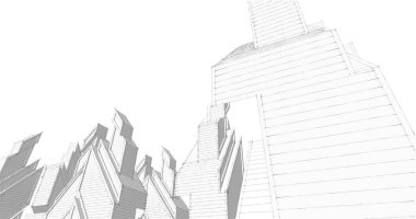 Mimari sanat konseptinde soyut çizgiler, minimum geometrik şekiller. 