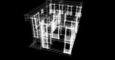 Mimari sanat konseptinde soyut çizgiler, minimum geometrik şekiller. 