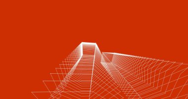 Mimari sanat konseptinde soyut çizgiler, minimum geometrik şekiller. 