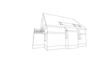 Mimari sanat konseptinde soyut çizgiler, minimum geometrik şekiller. 