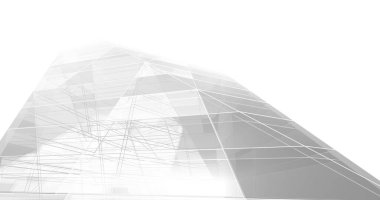 Mimari sanat konseptinde soyut çizgiler, minimum geometrik şekiller. 