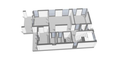 Mimari sanat konseptinde soyut çizgiler, minimum geometrik şekiller. 