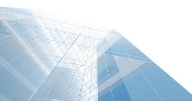 Arkaplanda mimari bina 3d illüstrasyon