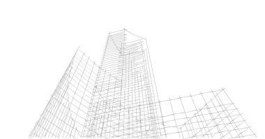 Mimari sanat konseptinde soyut çizgiler, minimum geometrik şekiller. 