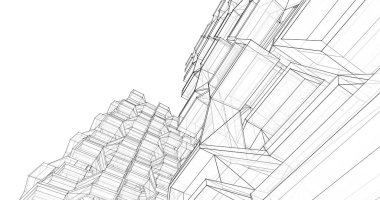 soyut mimari duvar kağıdı tasarımı, dijital konsept arkaplan