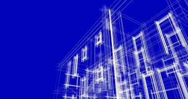 Mimari sanat konseptinde soyut çizgiler, minimum geometrik şekiller. 