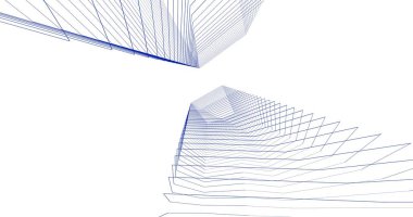 Mimari sanat konseptinde soyut çizgiler, minimum geometrik şekiller. 