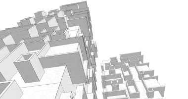 soyut mimari duvar kağıdı tasarımı, dijital konsept arkaplan