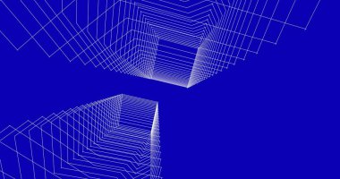 Mimari sanat konseptinde soyut çizgiler, minimum geometrik şekiller. 