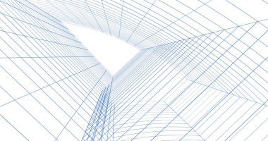 Mimari sanat konseptinde soyut çizgiler, minimum geometrik şekiller. 