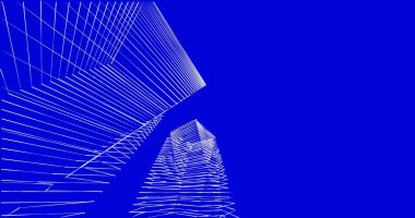 Mimari sanat konseptinde soyut çizgiler, minimum geometrik şekiller. 