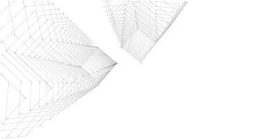 Mimari sanat konseptinde soyut çizgiler, minimum geometrik şekiller. 