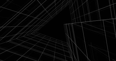 Mimari sanat konseptinde soyut çizgiler, minimum geometrik şekiller. 