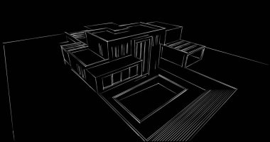 soyut mimari duvar kağıdı tasarımı, dijital konsept arkaplan