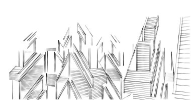 soyut mimari duvar kağıdı tasarımı, dijital konsept arkaplan