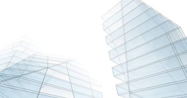 Mimari sanat konseptinde soyut çizgiler, minimum geometrik şekiller. 