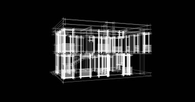 Mimari sanat konseptinde soyut çizgiler, minimum geometrik şekiller. 