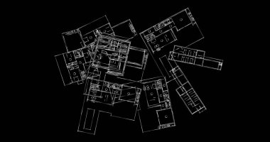 Mimari sanat konseptinde soyut çizgiler, minimum geometrik şekiller. 
