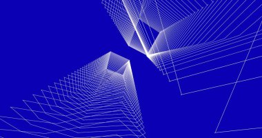 Mimari sanat konseptinde soyut çizgiler, minimum geometrik şekiller. 