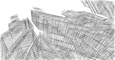 soyut mimari duvar kağıdı tasarımı, dijital konsept arkaplan