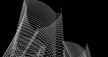 soyut mimari duvar kağıdı tasarımı, dijital konsept arkaplan