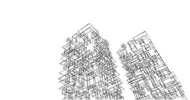 soyut mimari duvar kağıdı tasarımı, dijital konsept arkaplan