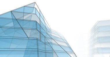 Mimari sanat konseptinde soyut çizgiler, minimum geometrik şekiller. 