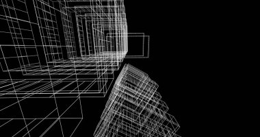 soyut mimari duvar kağıdı tasarımı, dijital konsept arkaplan