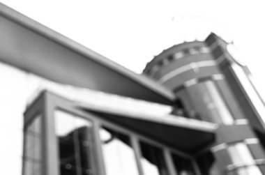 Bulanık şehir. Renkli soyut arkaplan