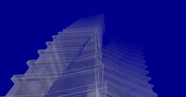 Mimari sanat konseptinde soyut çizgiler, minimum geometrik şekiller. 