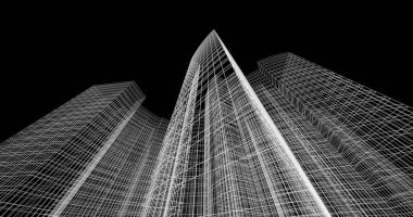 soyut mimari duvar kağıdı tasarımı, dijital konsept arkaplan