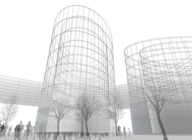 soyut mimari duvar kağıdı tasarımı, dijital konsept arkaplan