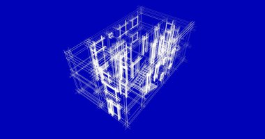 Mimari sanat konseptinde soyut çizgiler, minimum geometrik şekiller. 