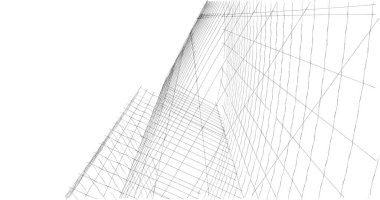 Mimari sanat konseptinde soyut çizgiler, minimum geometrik şekiller. 