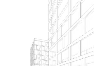 Mimari sanat konseptinde soyut çizgiler, minimum geometrik şekiller. 