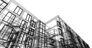 soyut mimari duvar kağıdı tasarımı, dijital konsept arkaplan